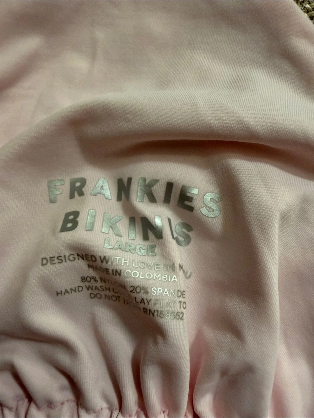 Frankies Bikinis Pink Butterfly Floral Triangle Bikini Set L Top M Bottom